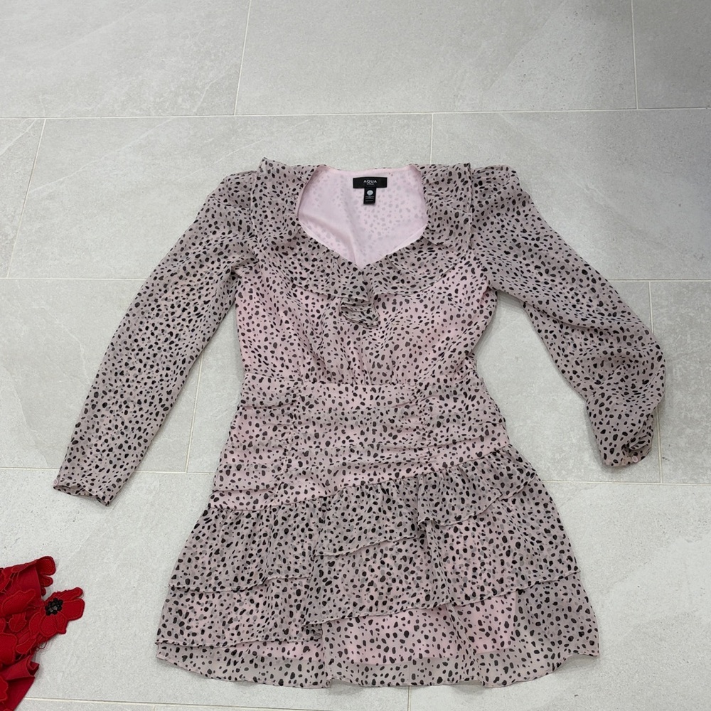 Aqua Girls White and Pink Dress